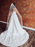 Beaded Trimmed Cathedral Veil