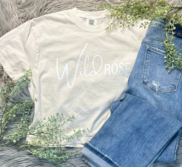 Wild Rose Ivory Comfort Colors Cropped Tee