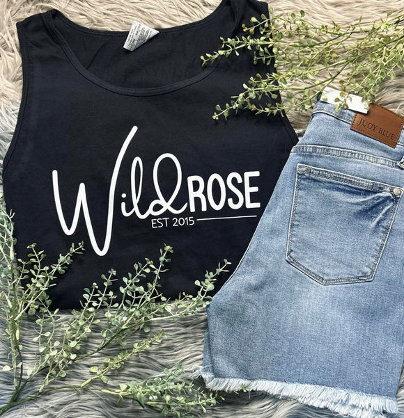 Wild Rose Black Comfort Colors Tank