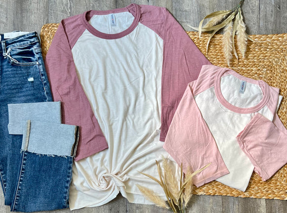 3/4 Sleeve Raglans - 2 Colors