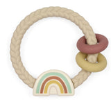 Itzy Ritzy: Silicone Teether Rattle- Neutral Rainbow