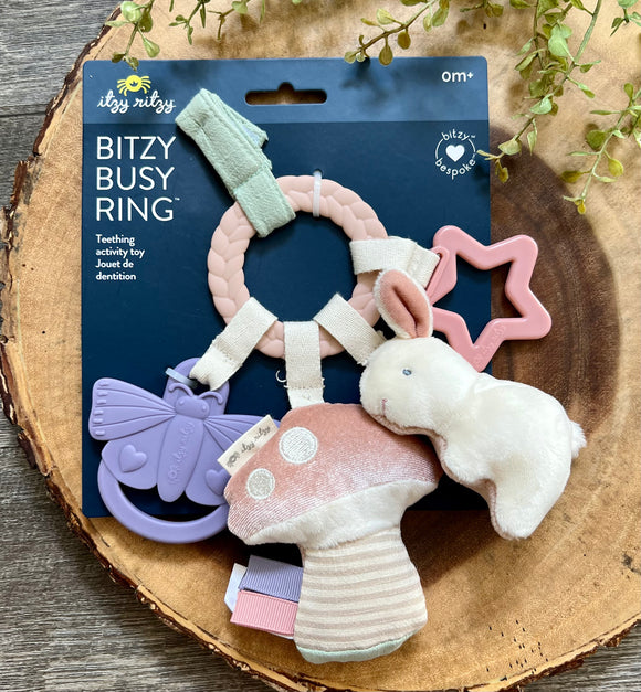 Itzy Ritzy: Bitzy Busy Ring Teething Activity Toy- Bunny