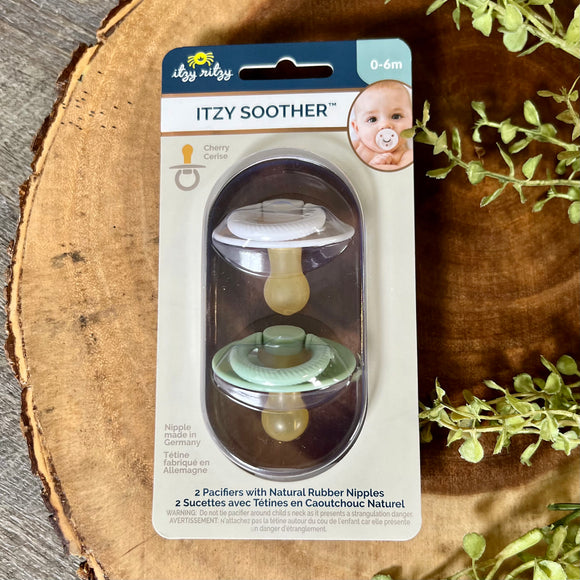 Itzy Ritzy: Soother Rubber Pacifiers- Mint & White